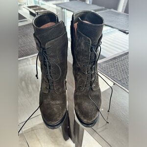 Armani lug sole green army style boots